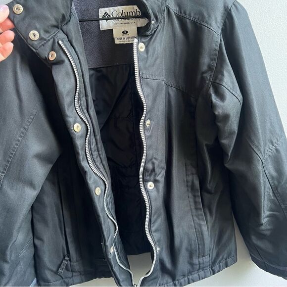 Columbia Women’s Weatherproof Black Moto Jacket with Hidden Hood Size Small - Picture 12 of 13